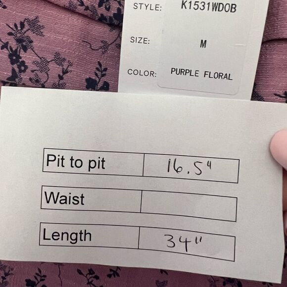 Unique Vintage Purple Navy Floral Print Flare Dress - Picture 10 of 11